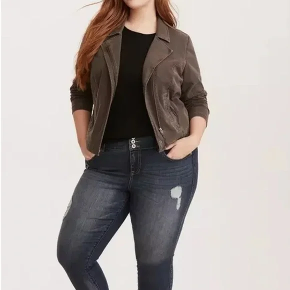 GUC Torrid Washed Jersey Moto Jacket - Picture 3 of 6